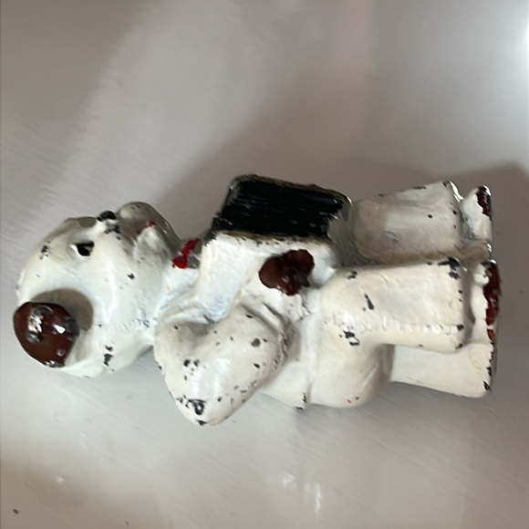 Antique Cast Metal Miniature Dog Playing the Accordion Figurine Toy - Picture 4 of 13